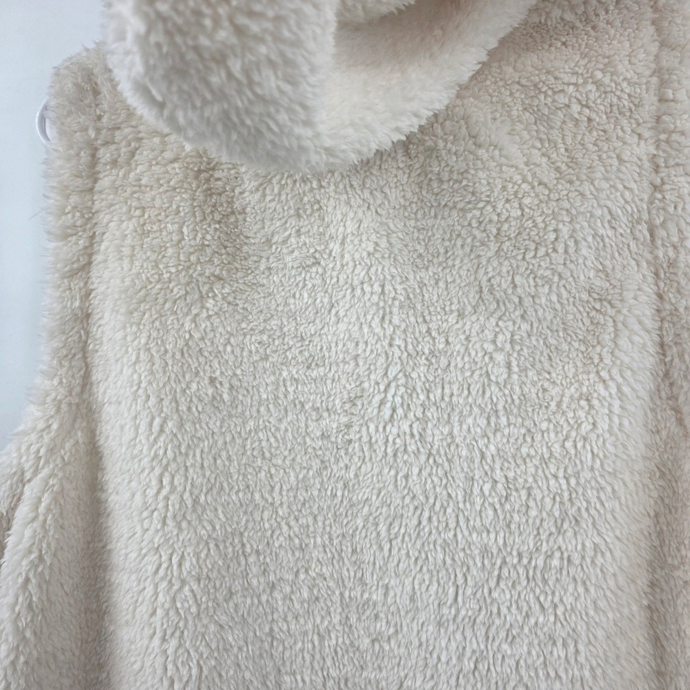 KOOLABURA BY UGG SHERPA HOODED VEST WOMENS XL CREAM WHITE OPEN FRONT POCKETS EUC - Picture 9 of 14